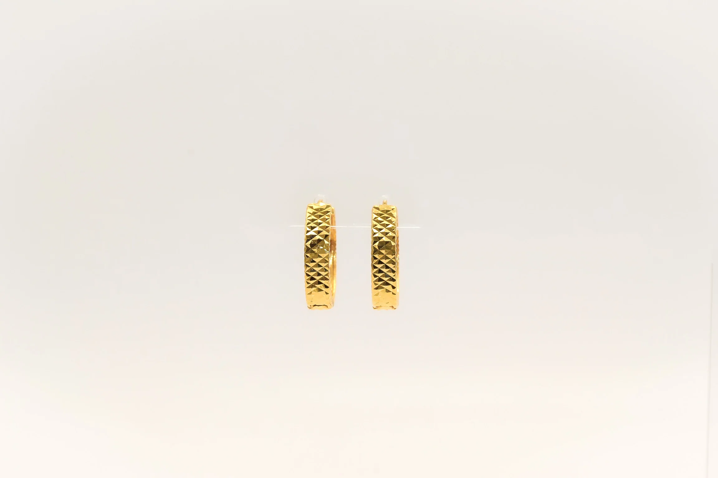 21K Gold Small Hoop Earrings - Image 2