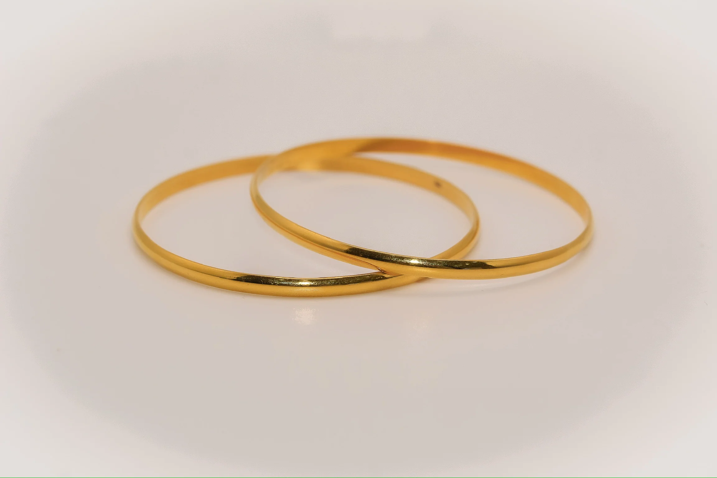 21K Gold Solid Bangle Bracelets
