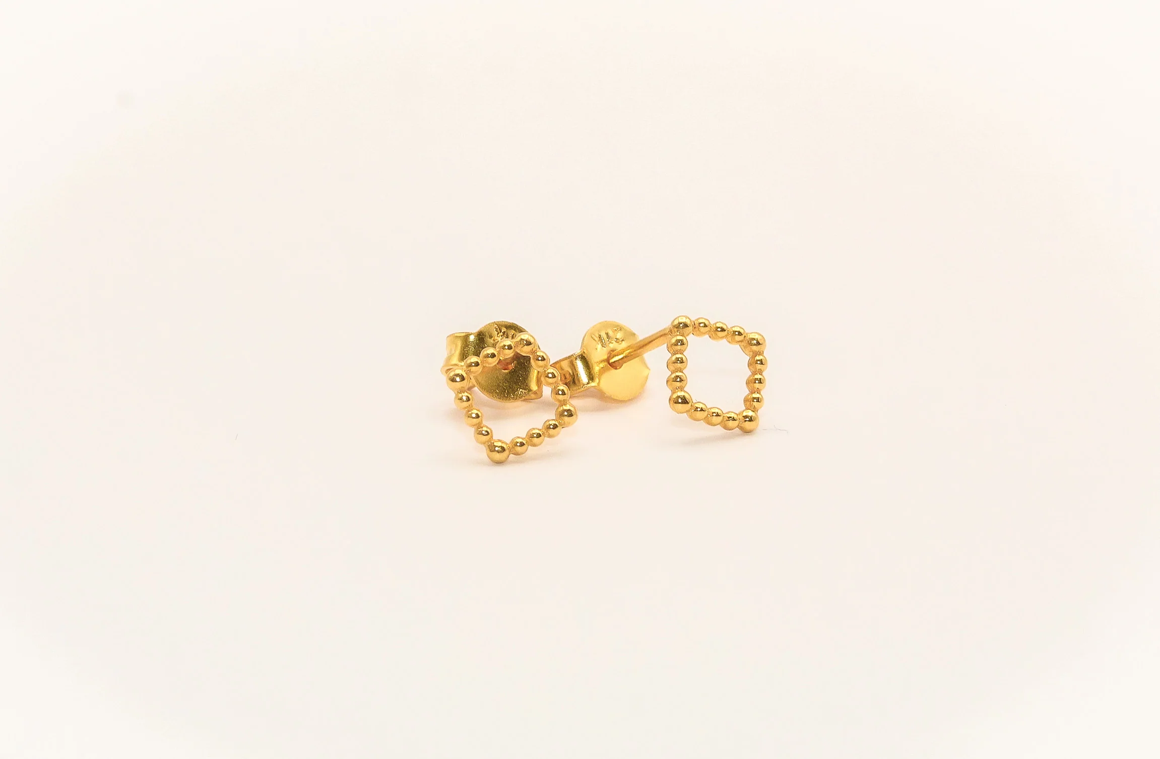 21K Gold Square Kids Earrings