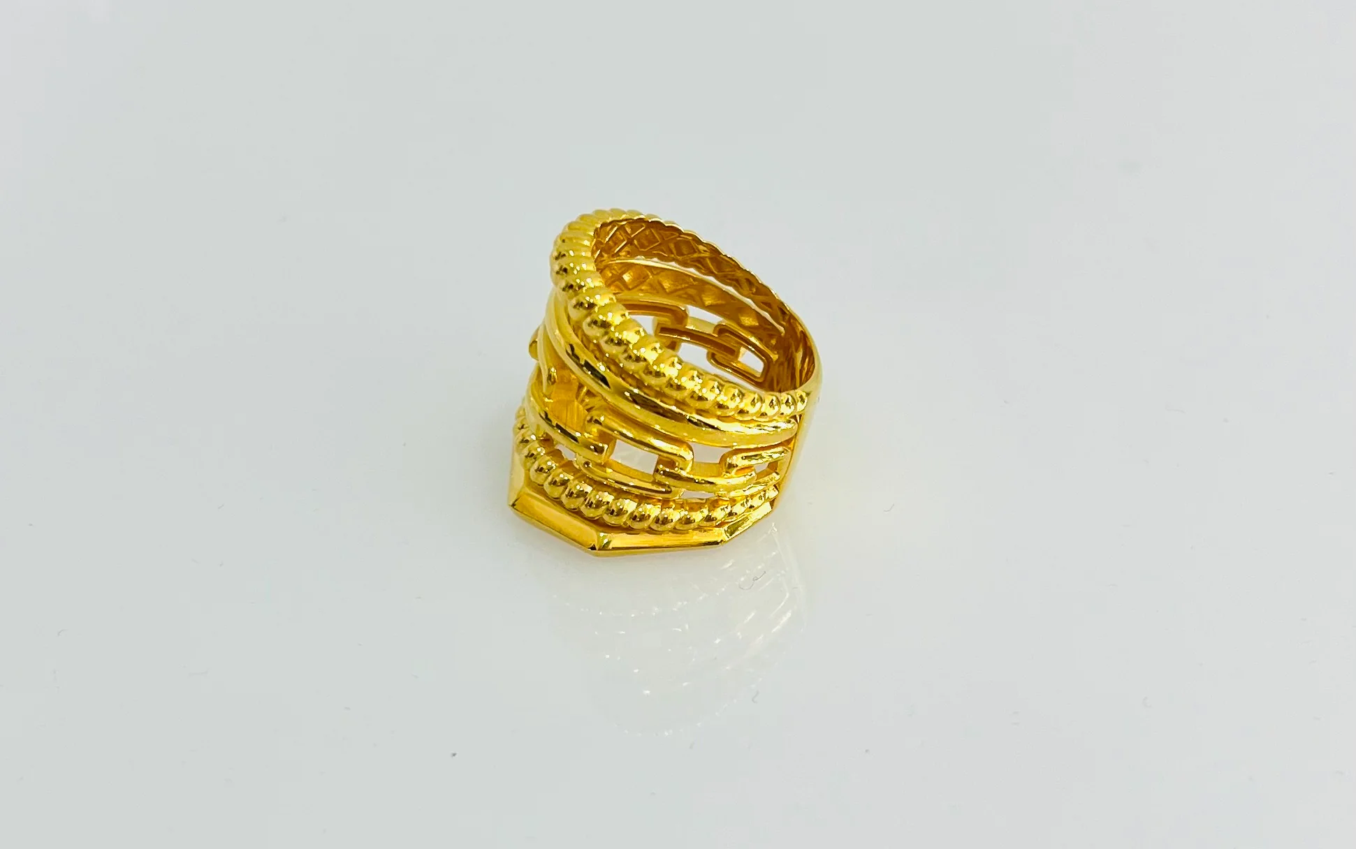 21K Gold Stacked Ring - Image 2