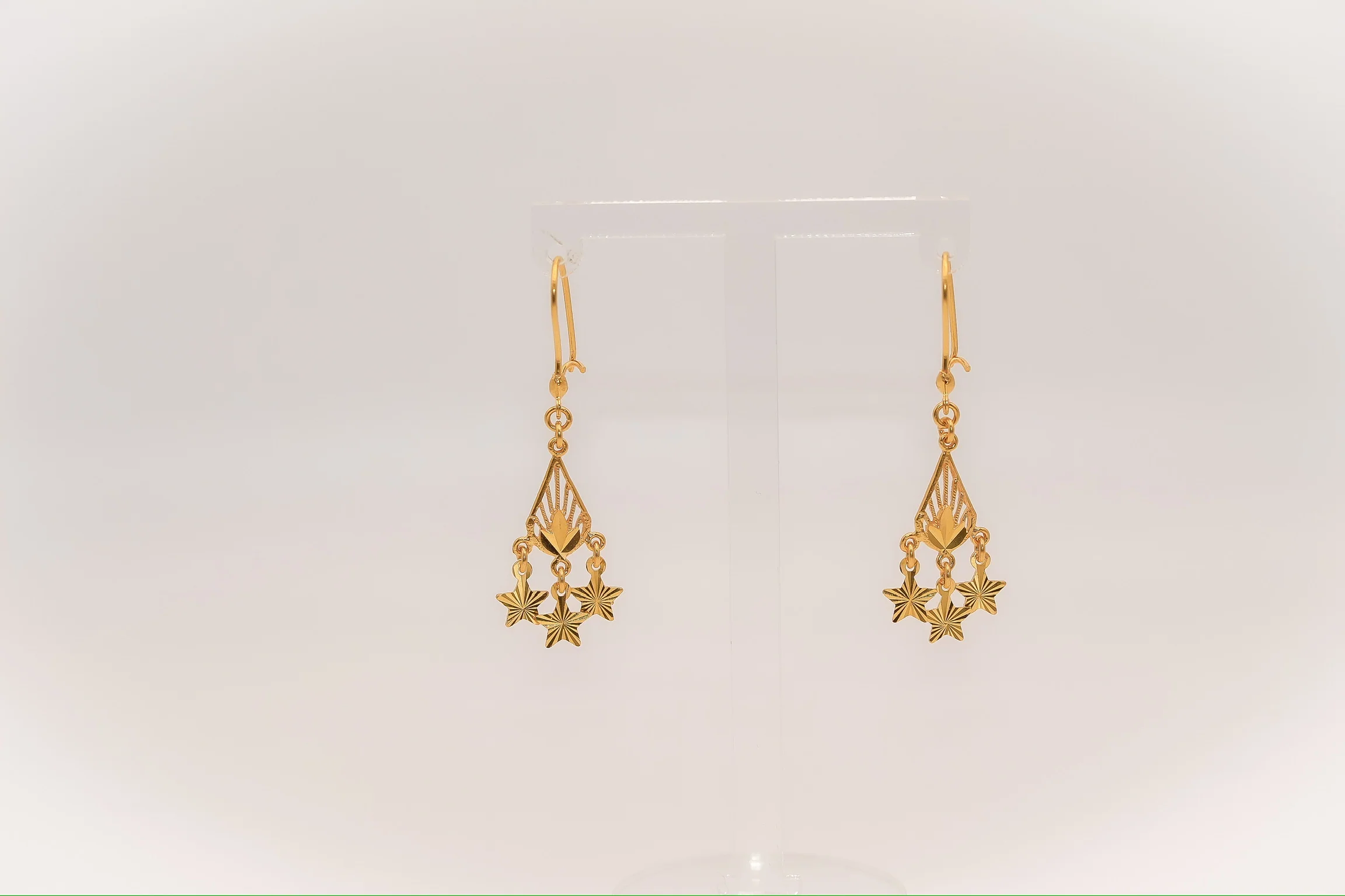 21K Gold Star Earrings