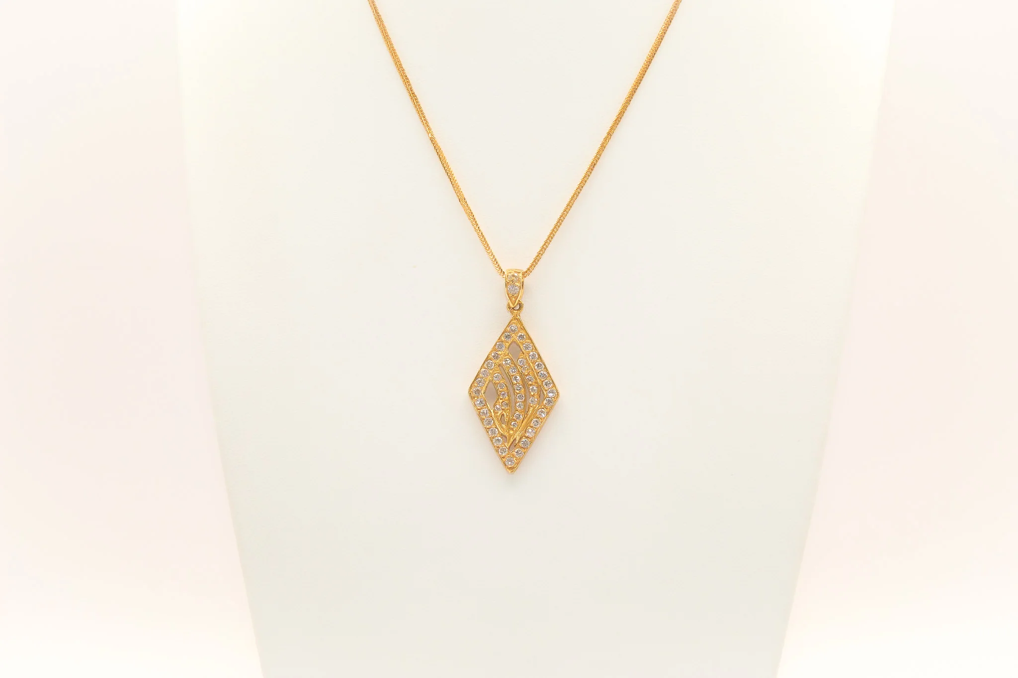 21K Gold Studded Allah Pendant