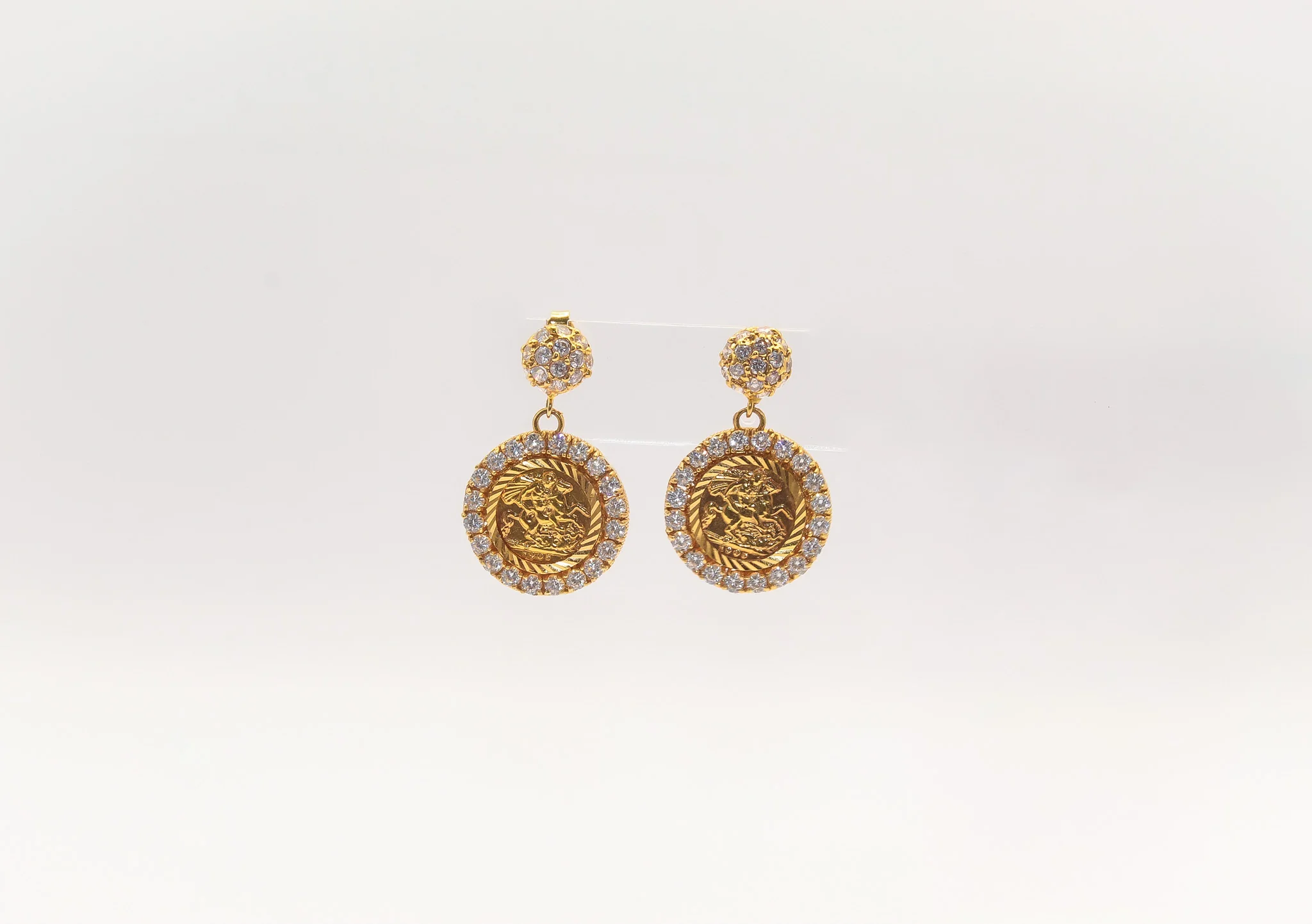 21K Gold Studded Coin Earrings