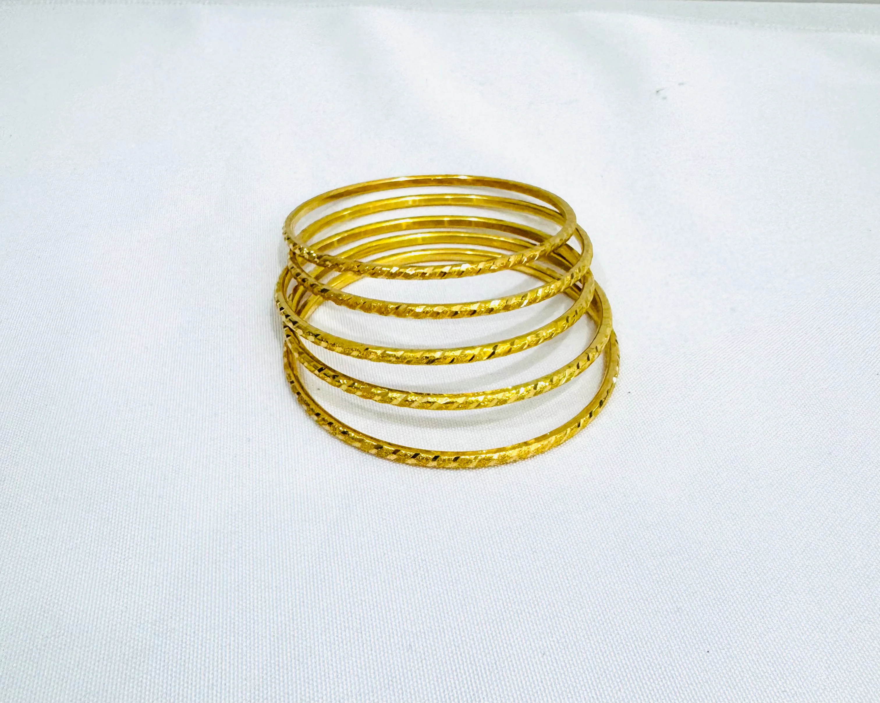 21K Gold Thin Bangles - Image 2