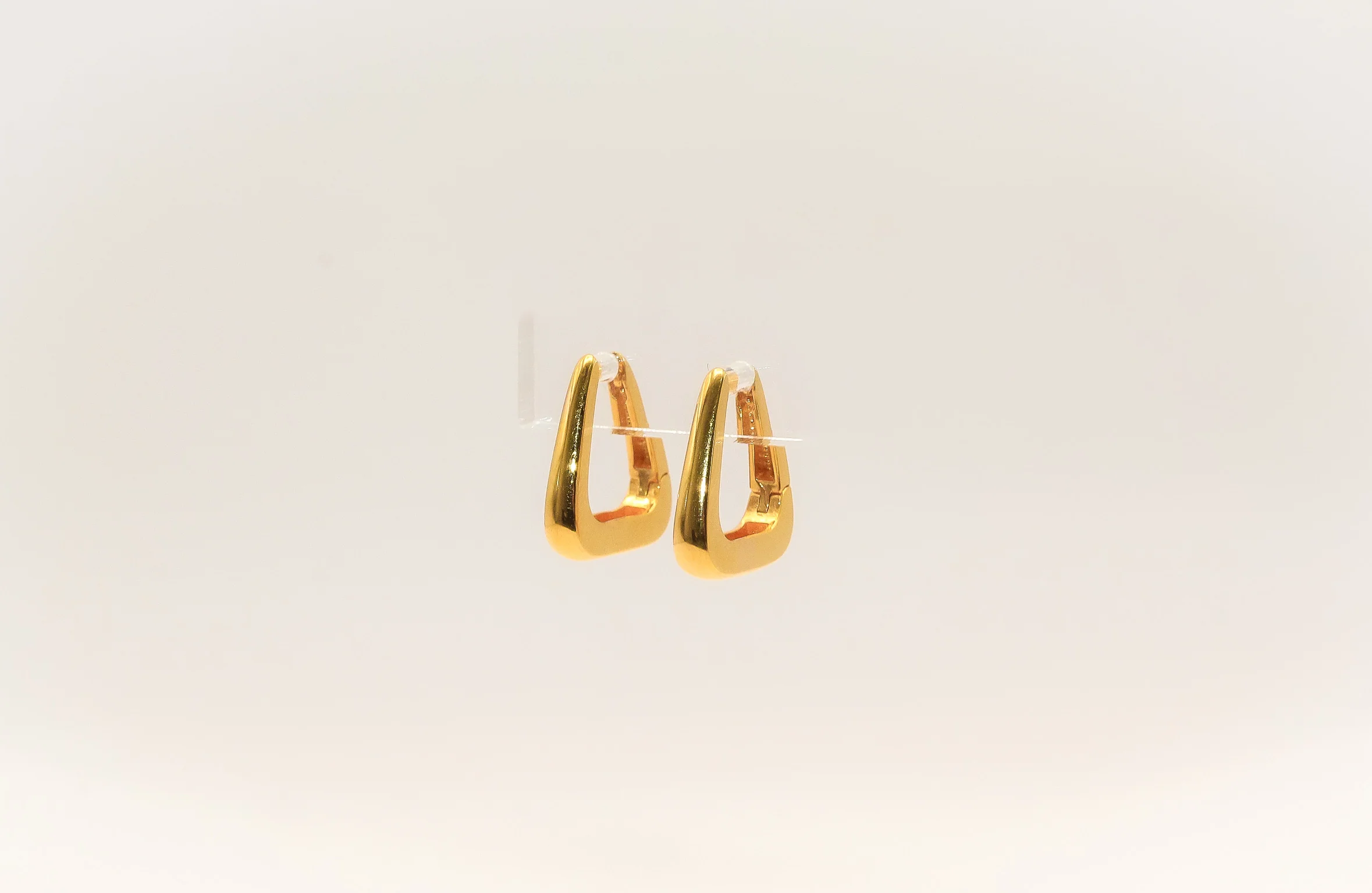 21K Gold Triangle Mini Hoop Earrings