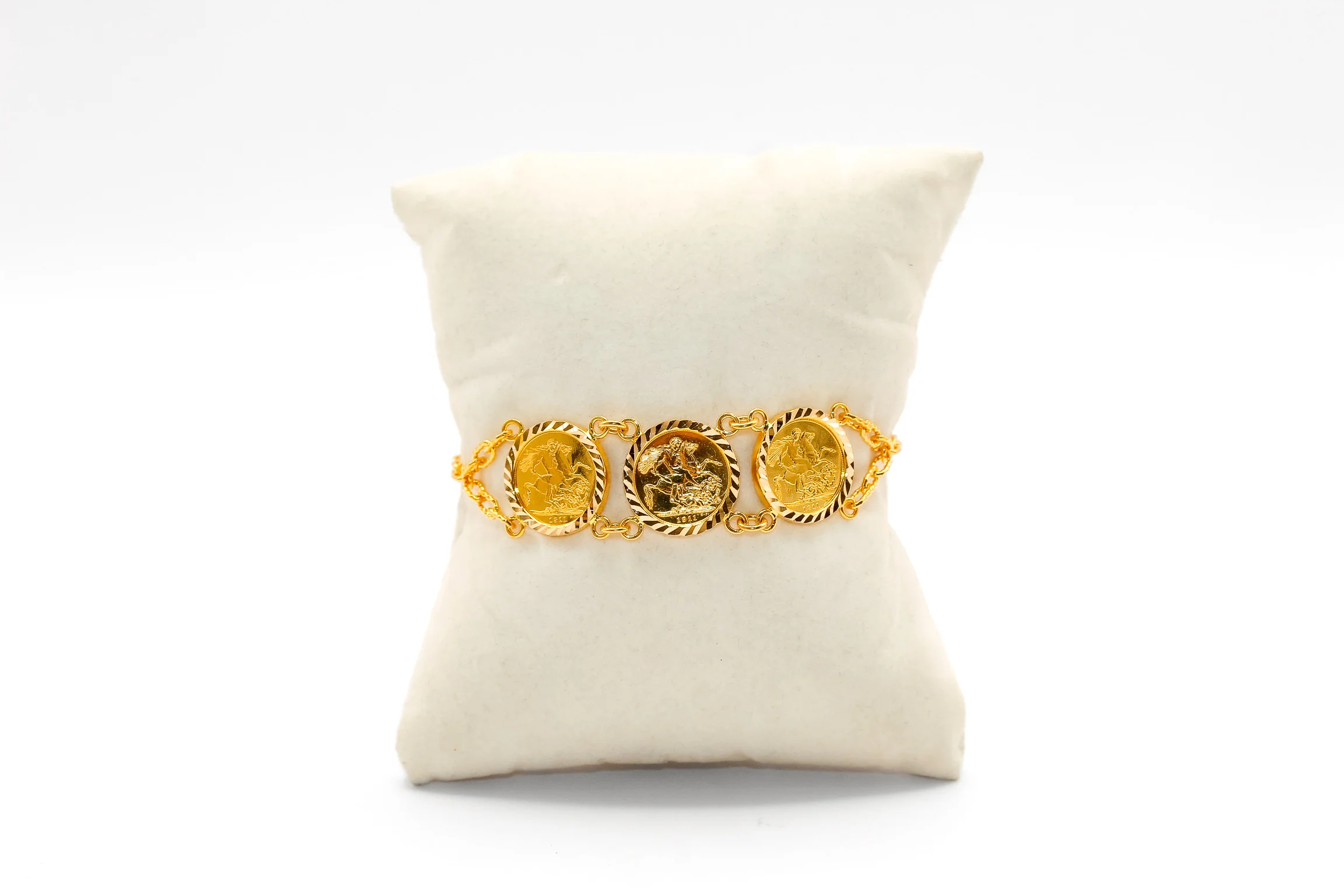 21K Gold English Coin Bracelet