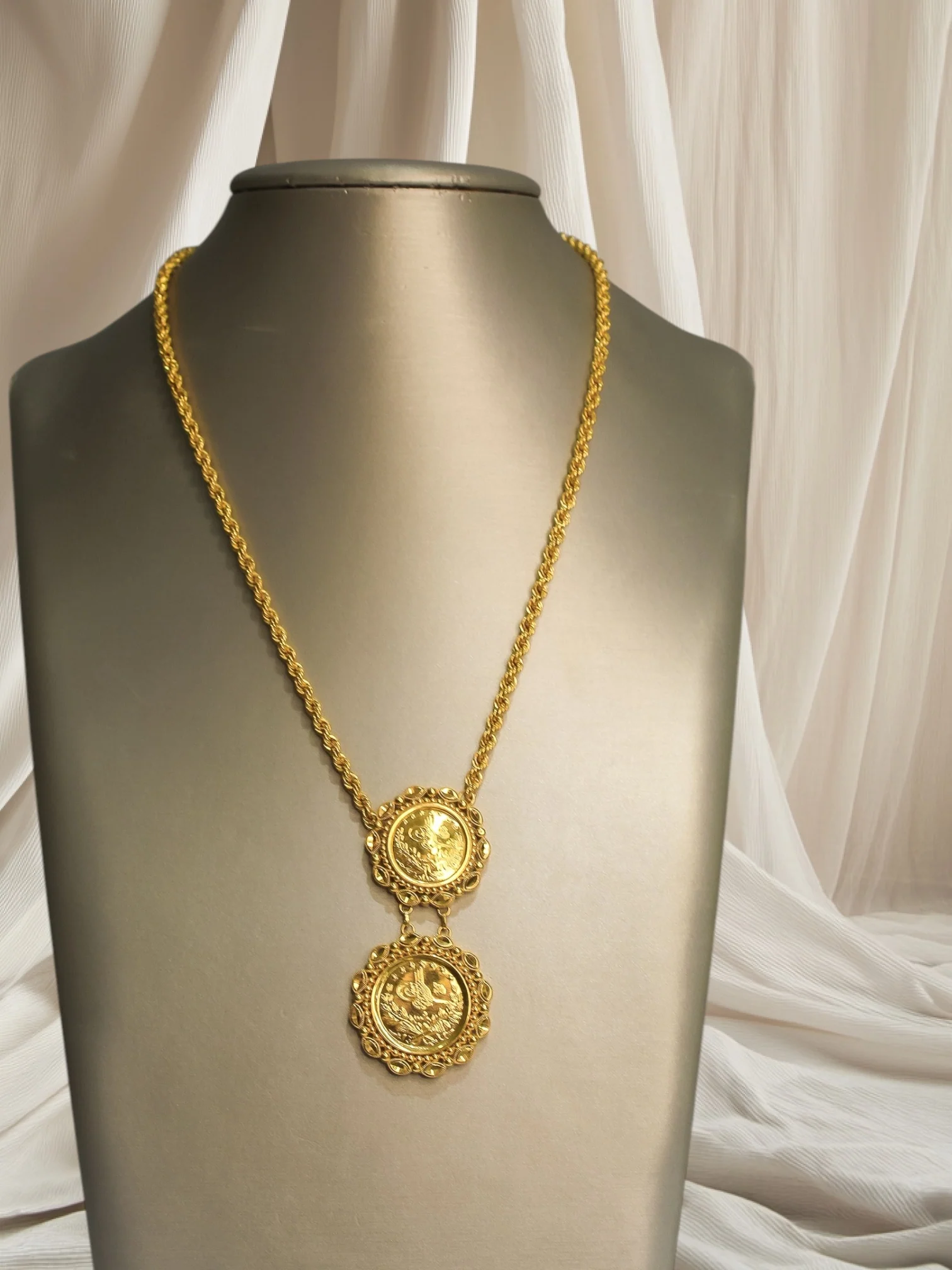 21K Gold Turkish Coin Necklace
