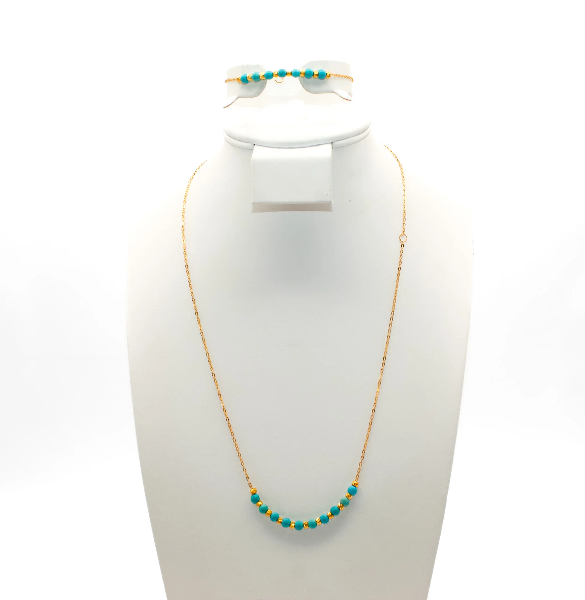 21K Gold Turquoise Half Set