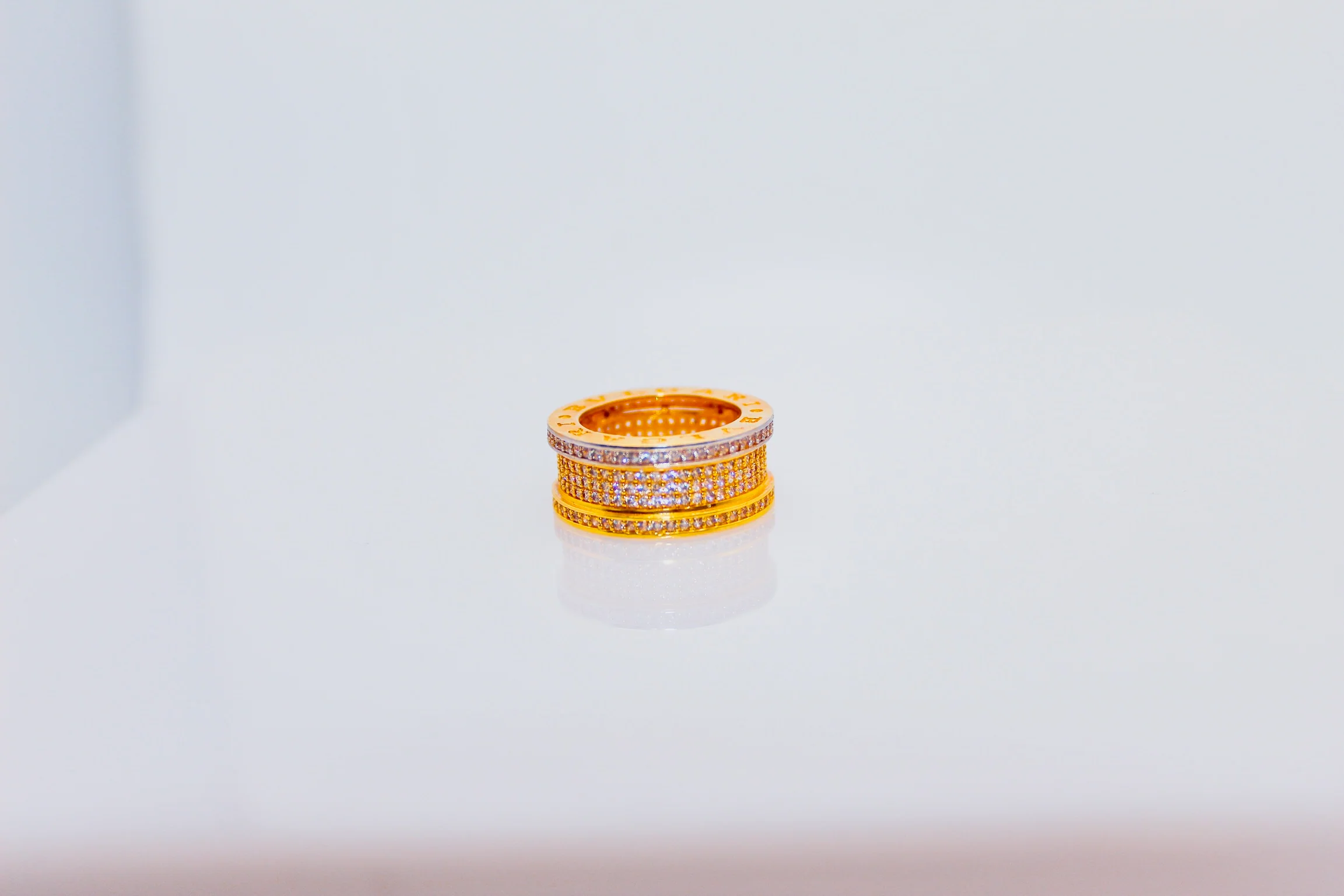 21K Gold Wide 2 Tone Ring