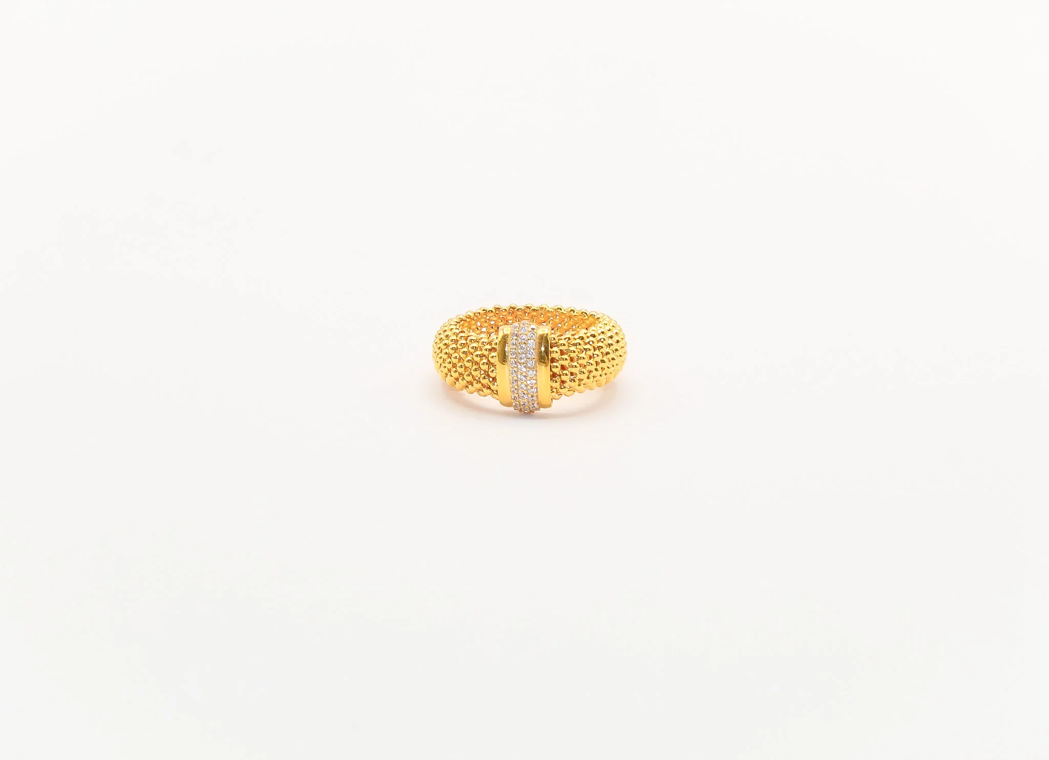 21K Gold Flexible Popcorn Design Ring
