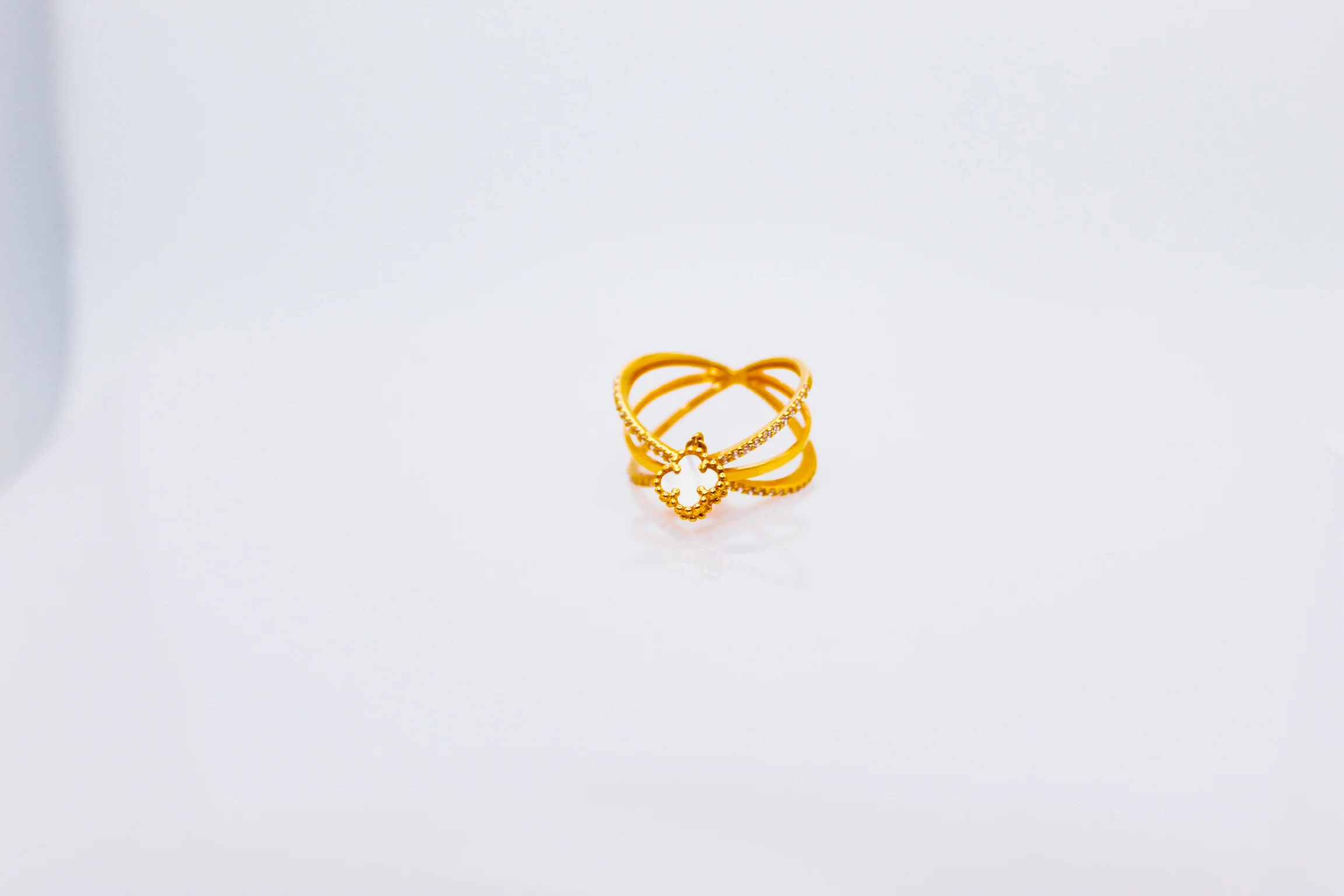 21K Gold X Charm Ring