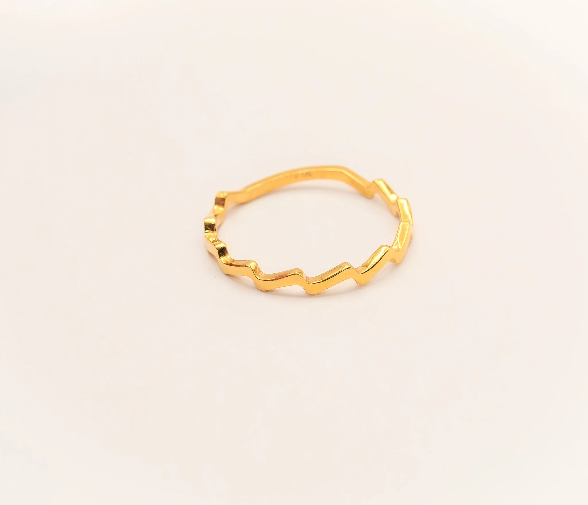 21K Gold Zigzag Stacking Ring