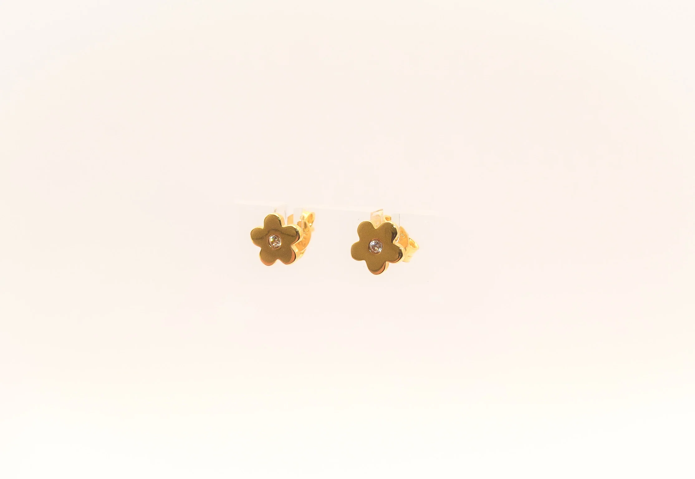 21K Gold Mini Flower Kids Stud Earrings